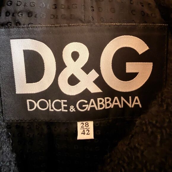 Dolce & Gabbana Vintage Y2K Black Coat with Fur Collar SC EU 38/ US 6 - Picture 7 of 16